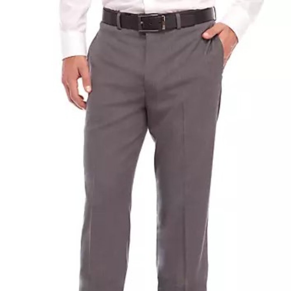 LAUREN Ralph Lauren Gray Trousers - Ultraflex Stretch Flat Front Pants